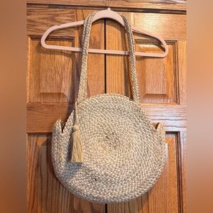 Natural Jute Round Bag with Tassel